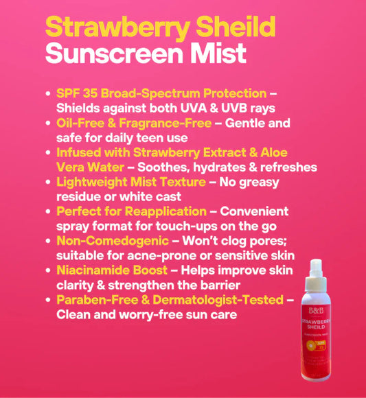 B&B Derma - Strawberry Sheild Sunscreen Mist