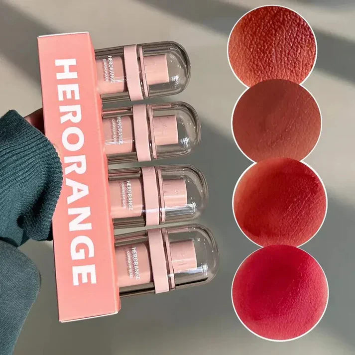Facial Beauty - Cold Brown Creamy Lip Glaze Set - HR453 - 4 X 2G