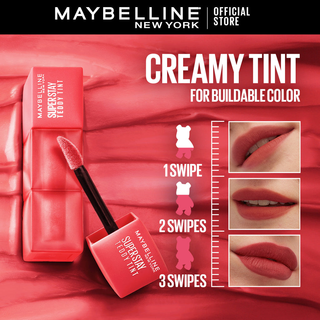 Maybelline New York's Super Stay Teddy Tints The 12-Hour Liquid Lip Tint!