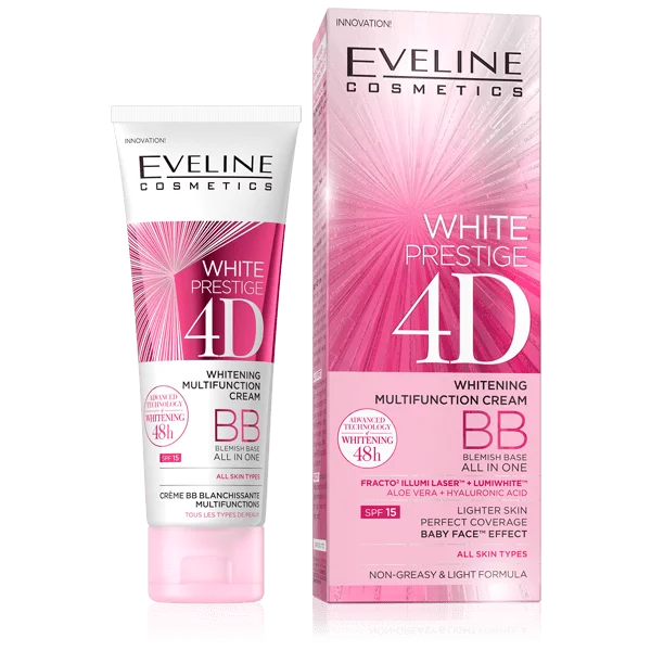 Eveline Cosmetics - White Prestige 4D Whitening Multifunction BB Cream-Light