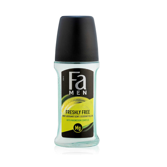 Fa Deodorant Roll On Men Freshly Free Mint & Bergamot Scent 50Ml