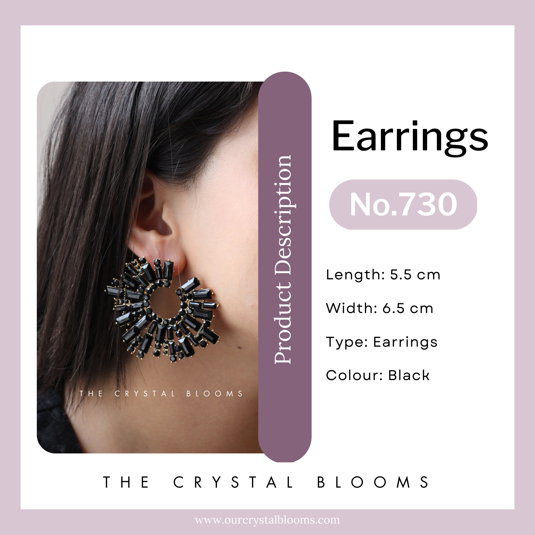 JCEarrings(Rhinestone XXL disks)-108/350-E