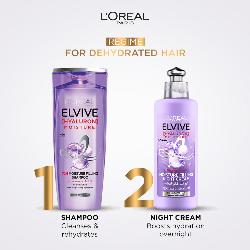L'Oreal Paris - Elvive Hyaluron Moisture - Moisture Filling Night Cream - 200 ml