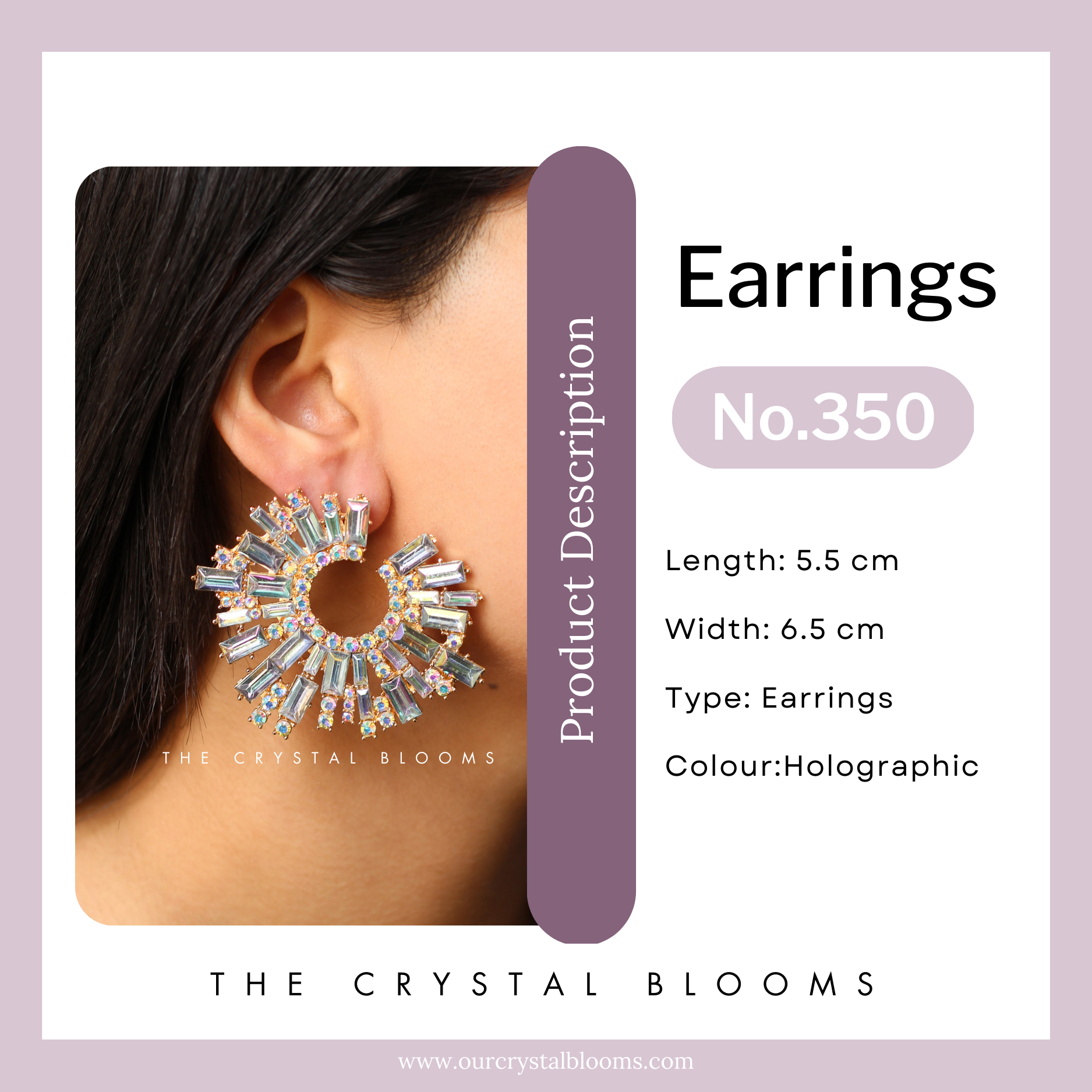 JCEarrings(Rhinestone XXL disks)-110/347-E