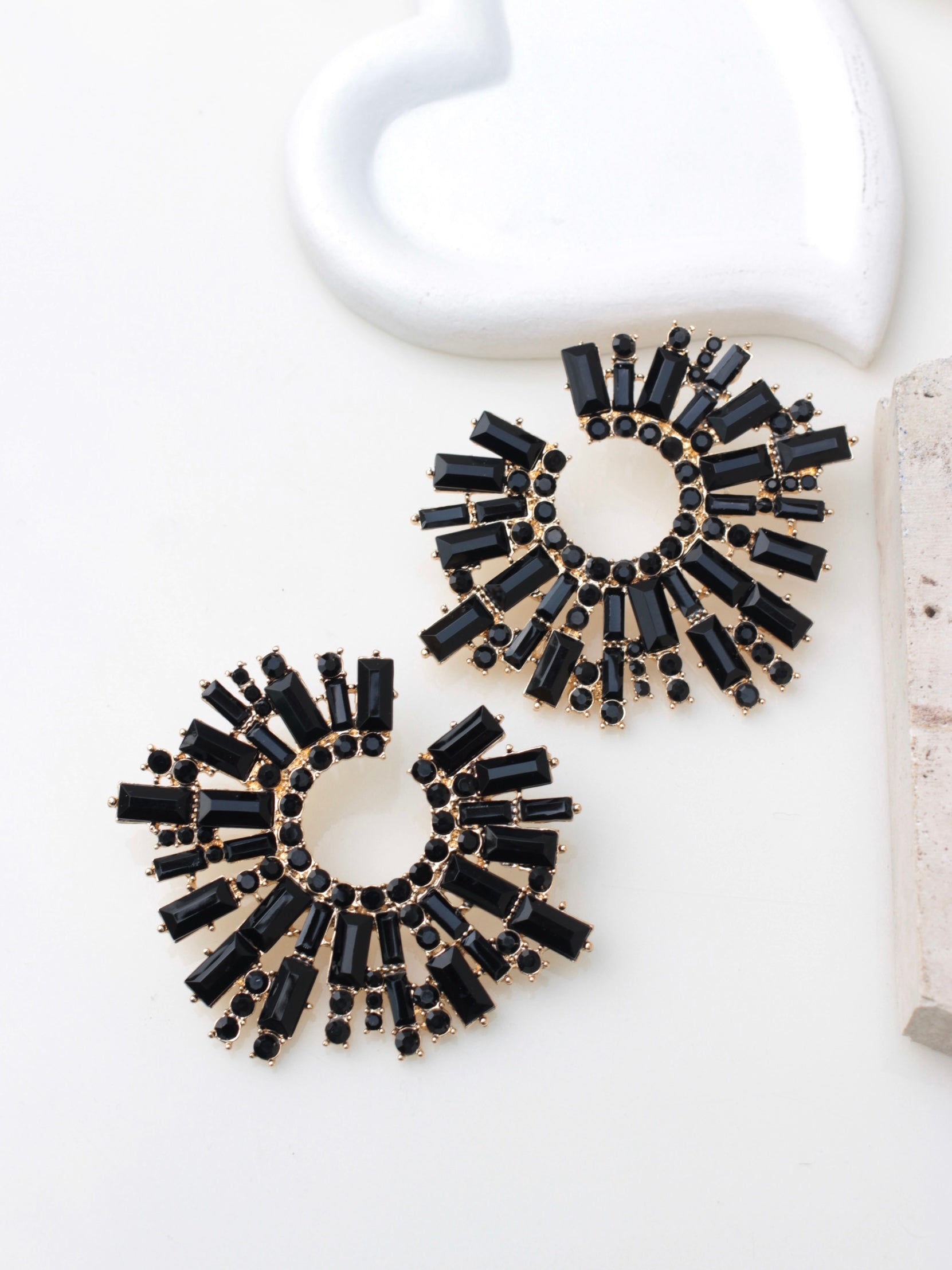 JCEarrings(Rhinestone XXL disks)-108/350-E