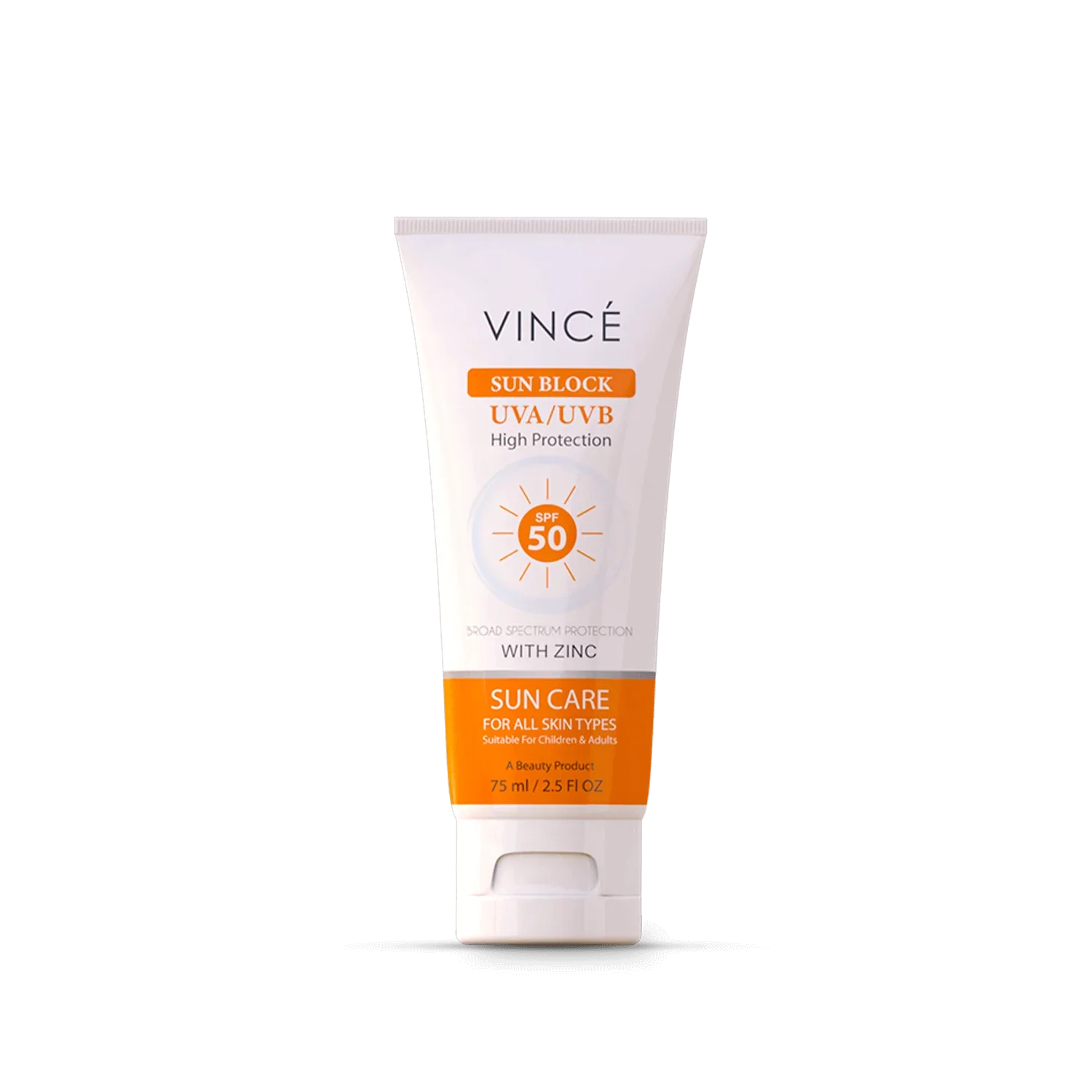 Vince - Sun Block-UVA & UVB Protector SPF 50 - 75Ml