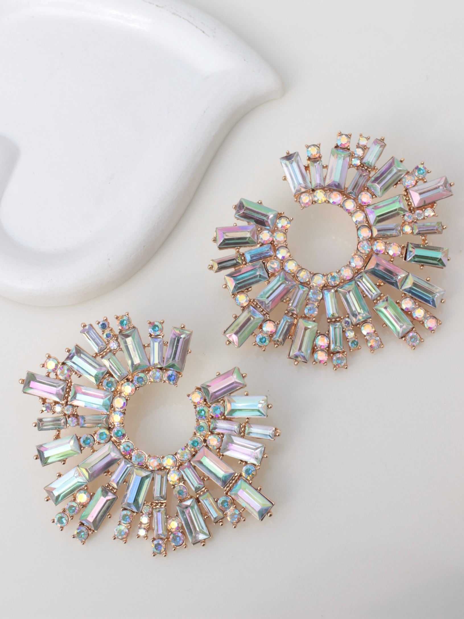 JCEarrings(Rhinestone XXL disks)-110/347-E