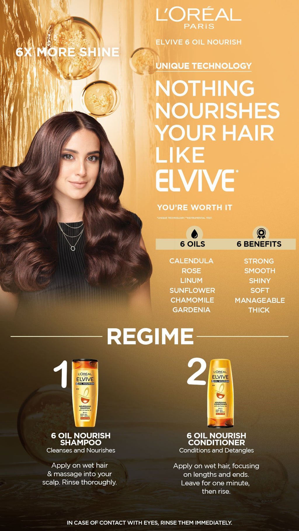 L'Oreal Paris Elvive 6 Oil Nourish Shampoo 360 Ml - For Dull & Dry Hair