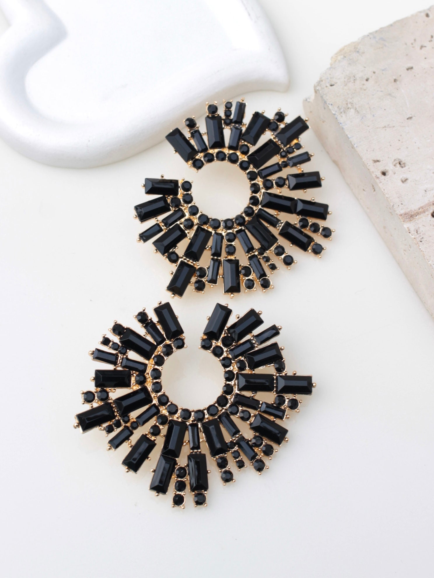 JCEarrings(Rhinestone XXL disks)-108/350-E