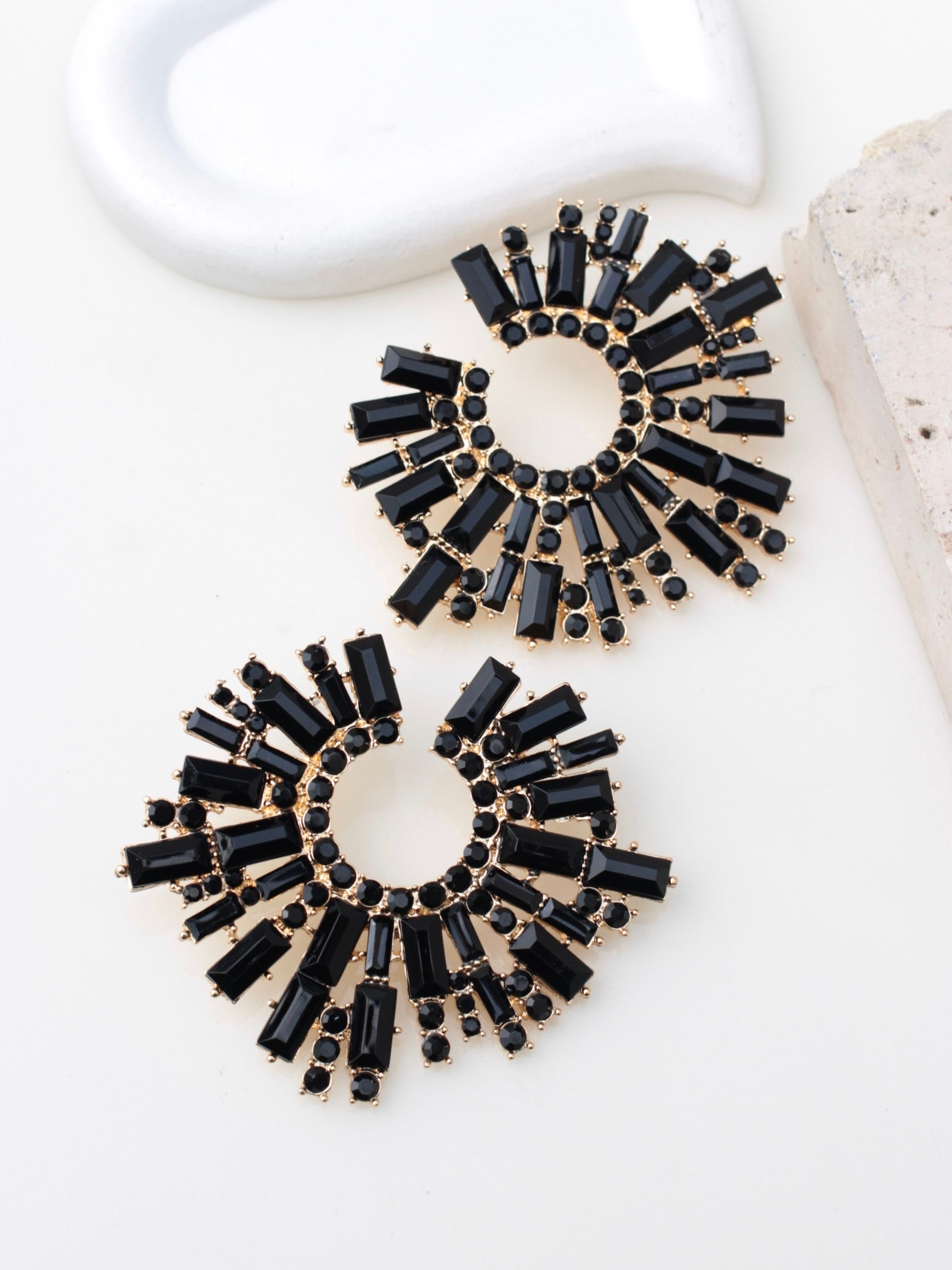 JCEarrings(Rhinestone XXL disks)-108/350-E
