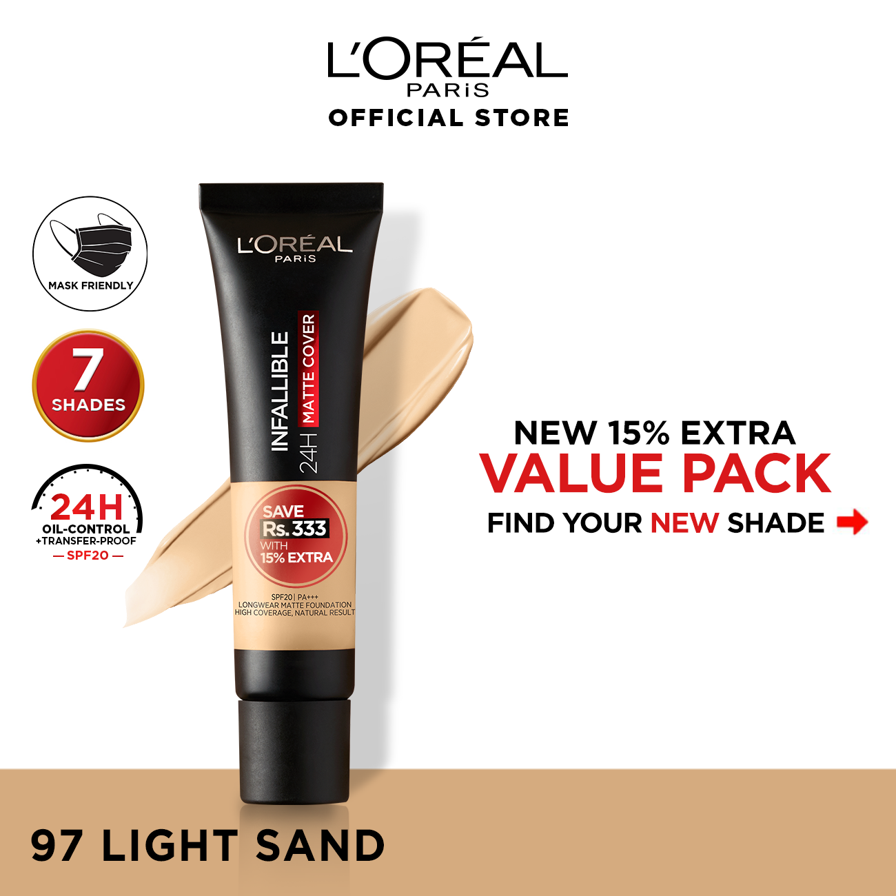 L'Oreal Paris Infallible 24Hmatte Cover 30 Light Ivory 35Ml