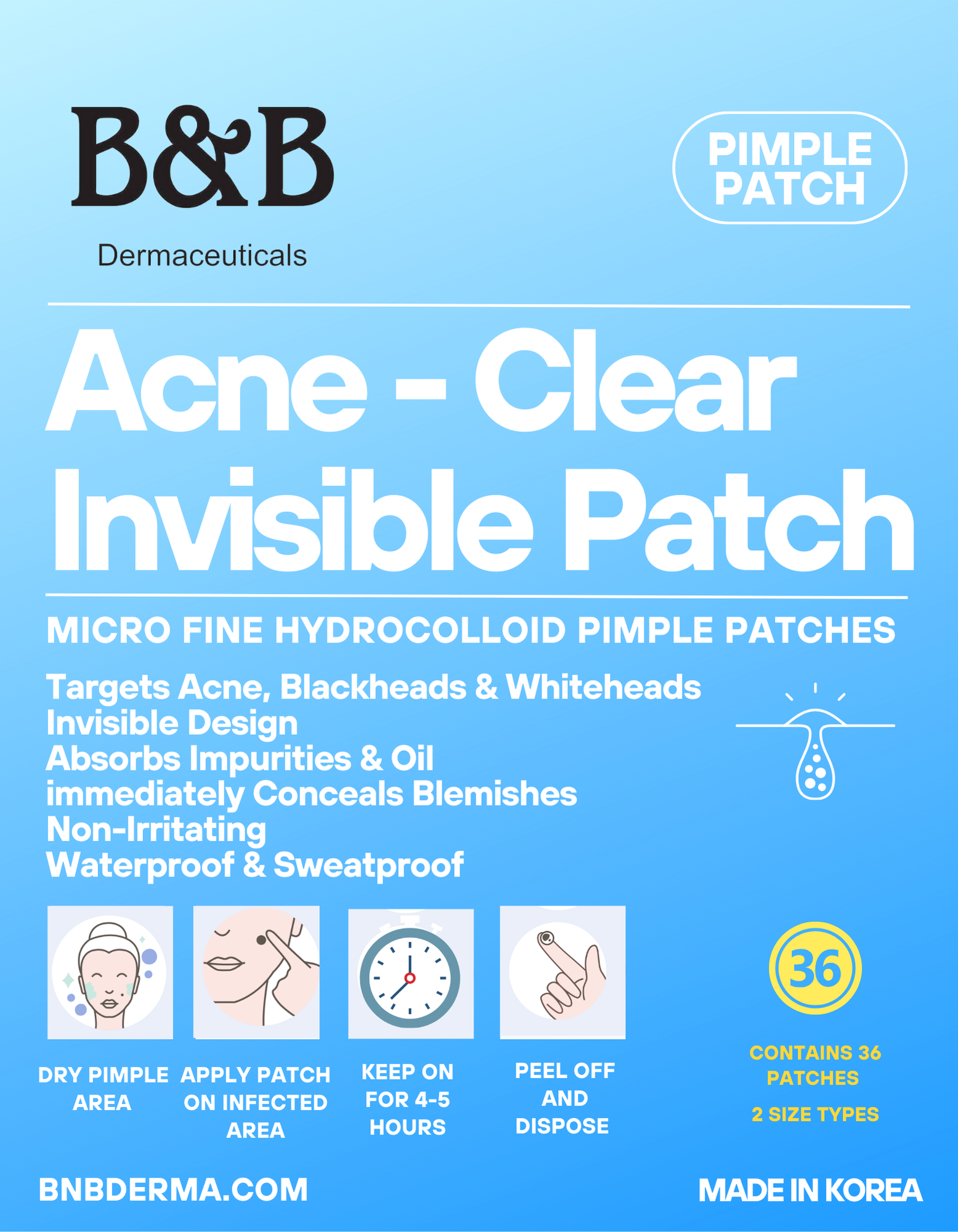 B&B Derma - Acne - Clear Invisible Pimple Patch