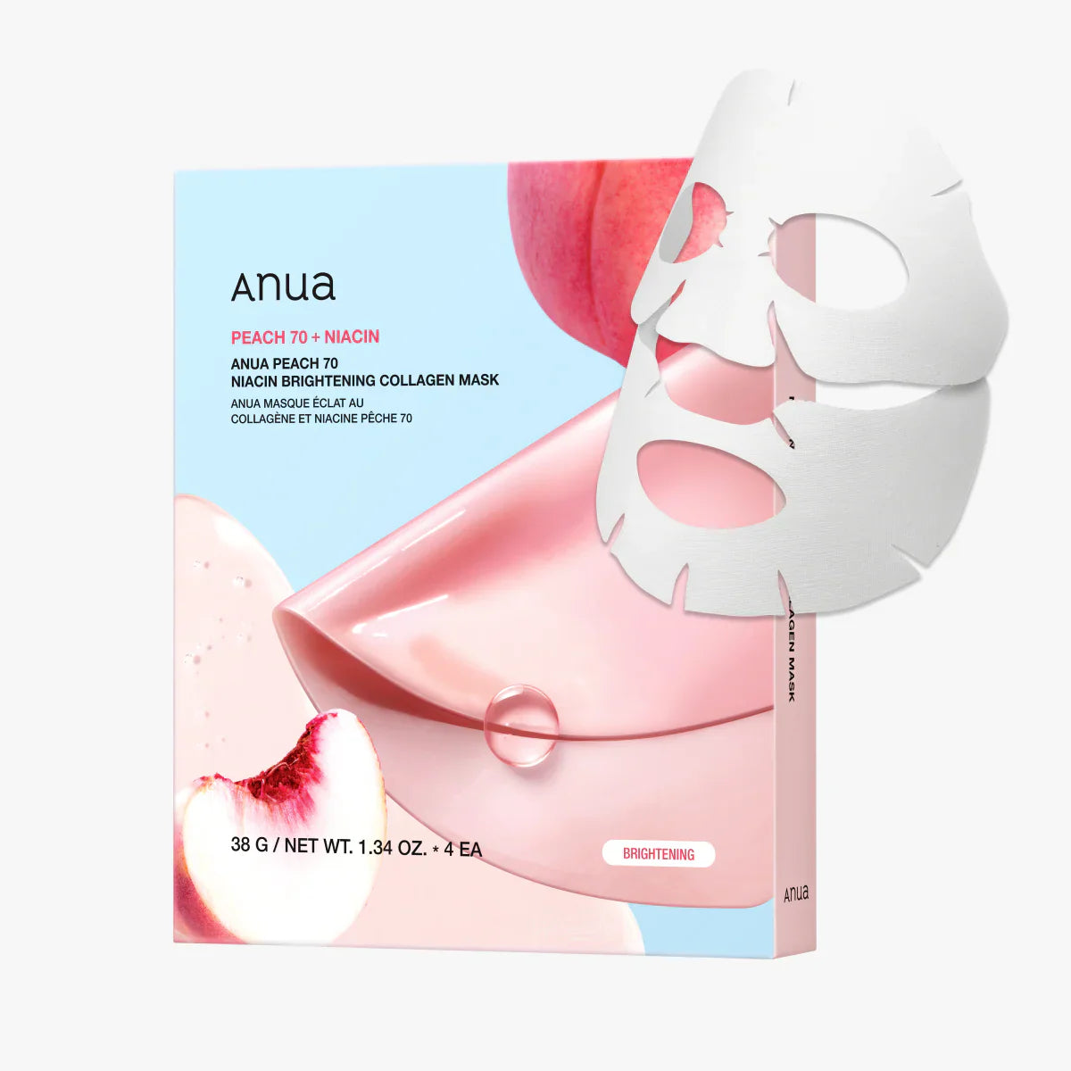 Anua - Peach 70 Niacin Brightening Collagen Mask - 38G/1.34oz