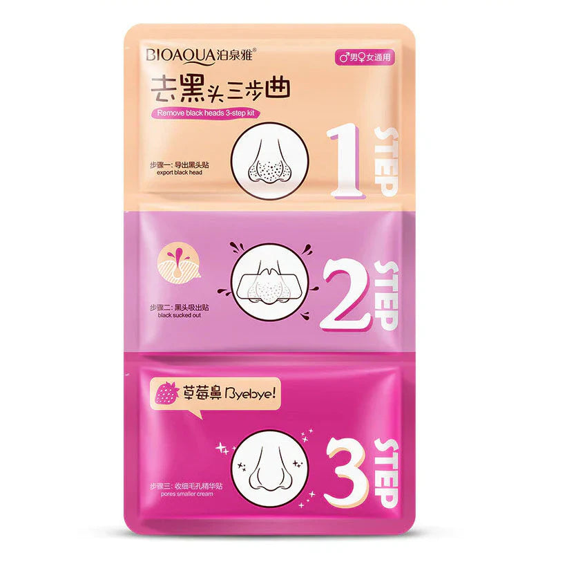 Bio Aqua - Blackhead Removing Three-Step Nasal Mask 3x7g