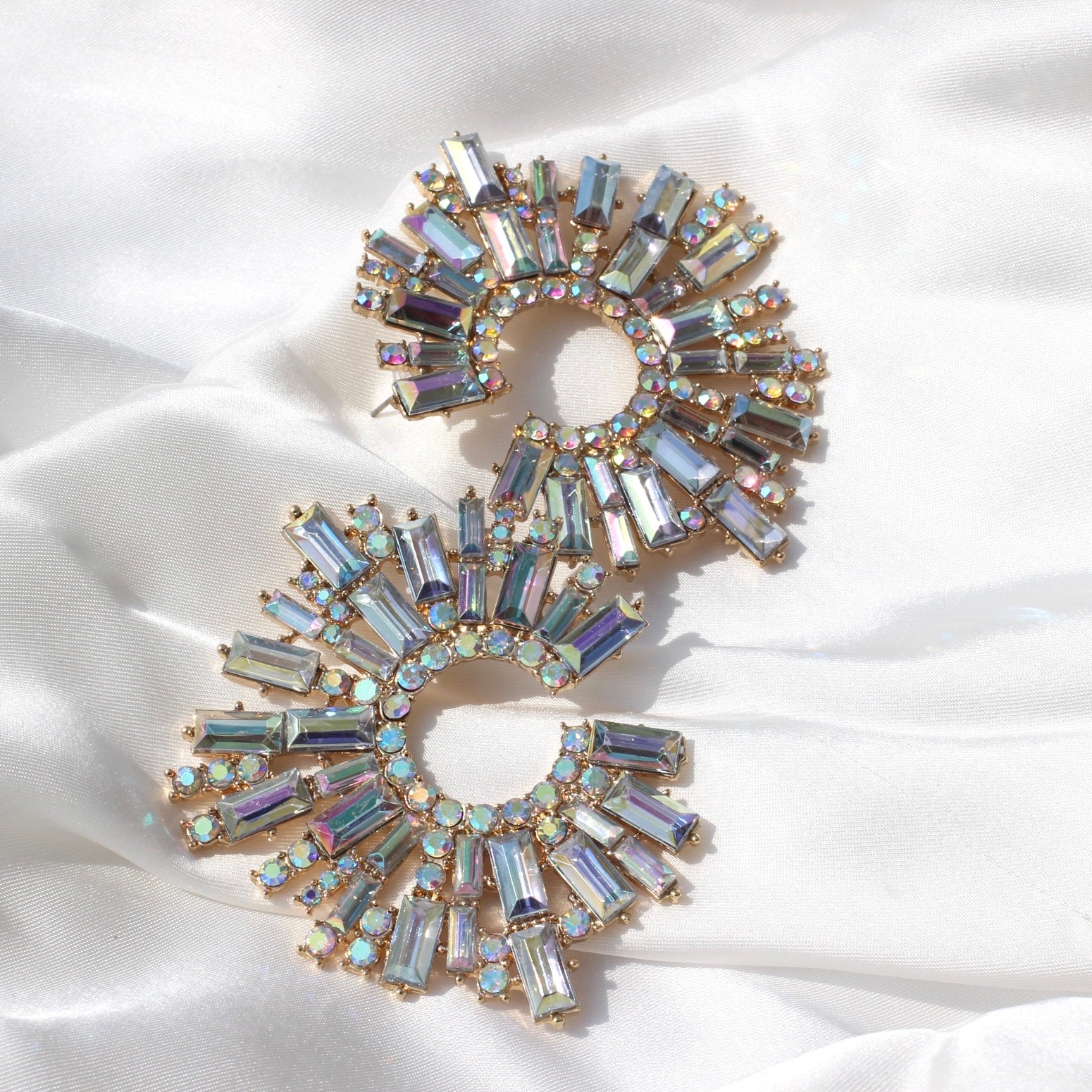 JCEarrings(Rhinestone XXL disks)-110/347-E