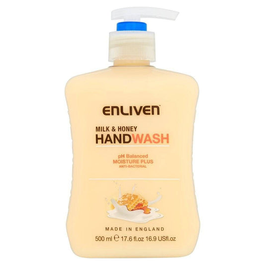 Enliven Hand Wash Anti-Bacterial Milk & Honey 500Ml