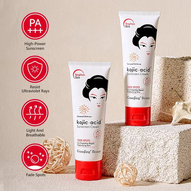 Guanjing Beauty Kojic Acid Sunscreen Cream 80G