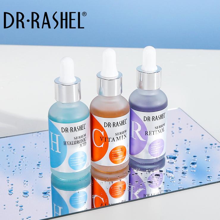 Dr Rashel Facial Serum Set 3 Pack- Anti-Aging Moisturizing Vitamin C   Hyaluronic Acid And Retinol