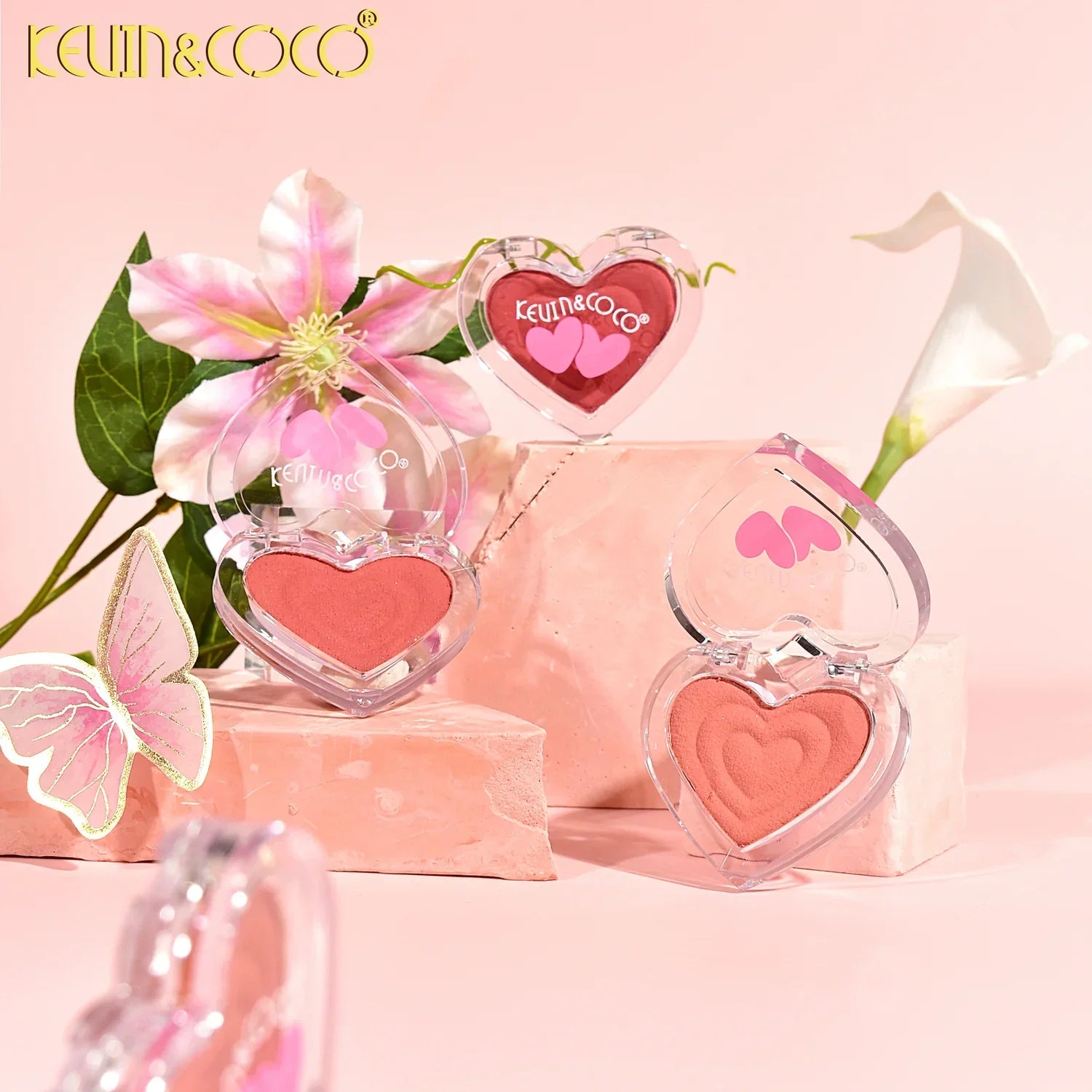 Kevin & Coco - Heart Gift Set 4 Colors Mousse Blush Palette