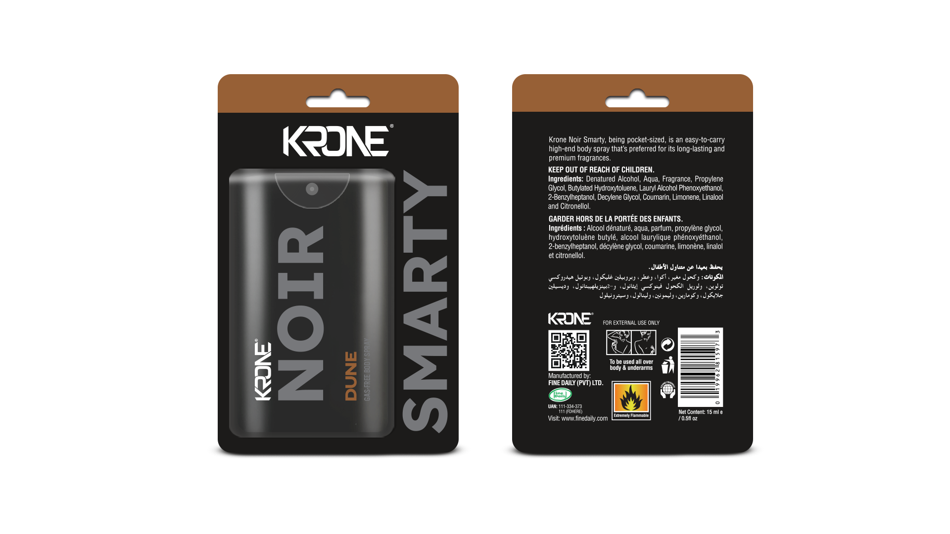 Krone Noir Smarty Dune Gas Free Body Spray 15ml