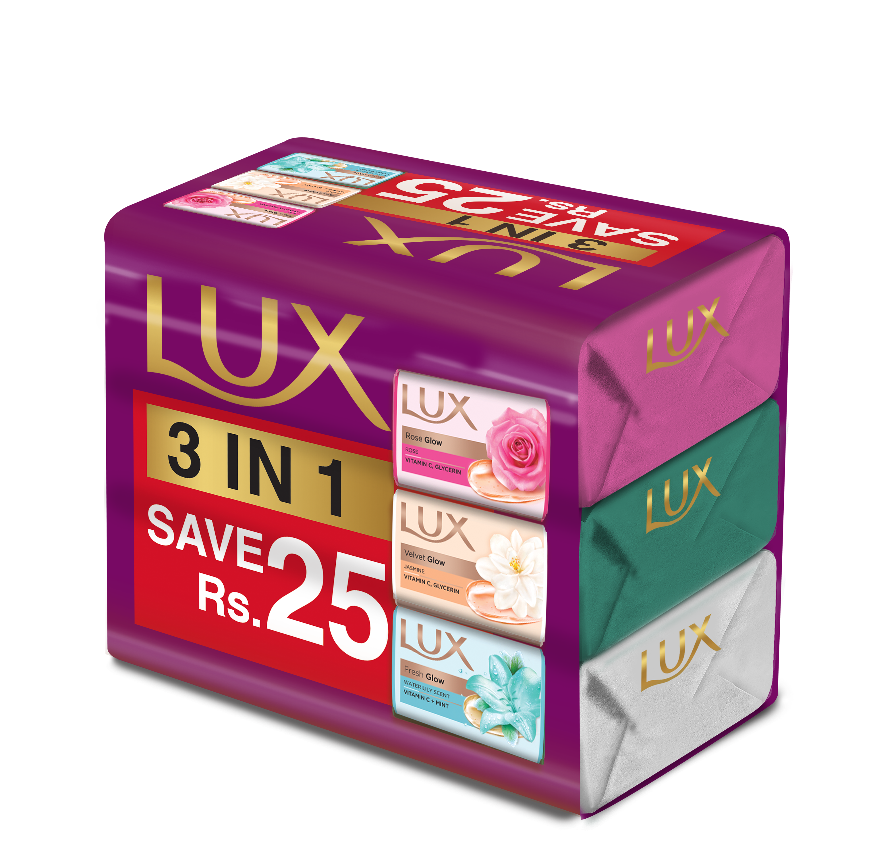 Lux - Rainbow Pack Soap Bar - 140g
