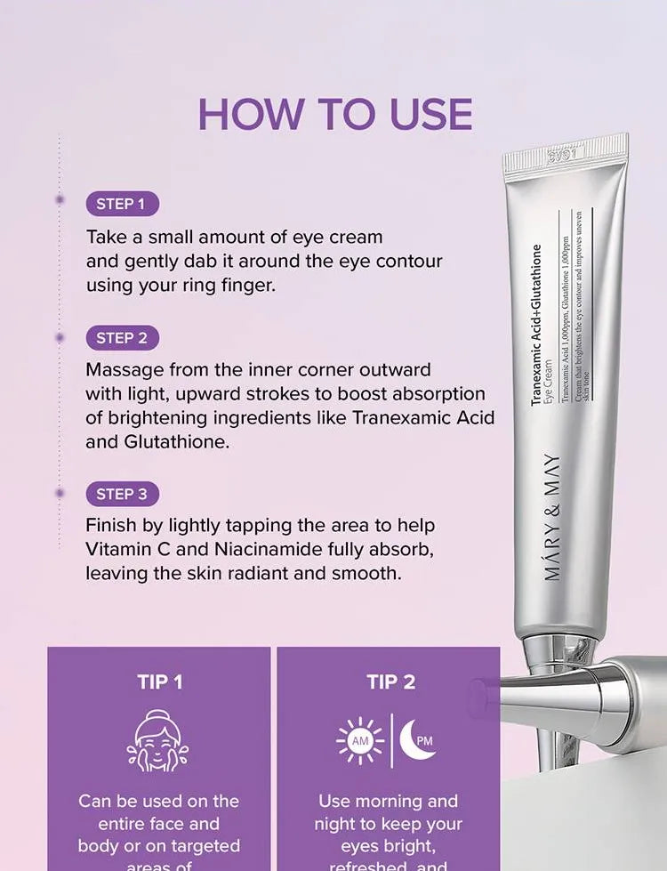Mary&May - Tranexamic Acid + Glutathione Eye Cream Mini 12g