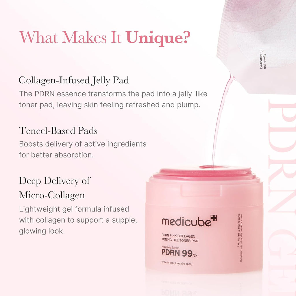 Medicube - PDRN Pink Collagen Toning Gel Toner Pad 120ml (70pcs)