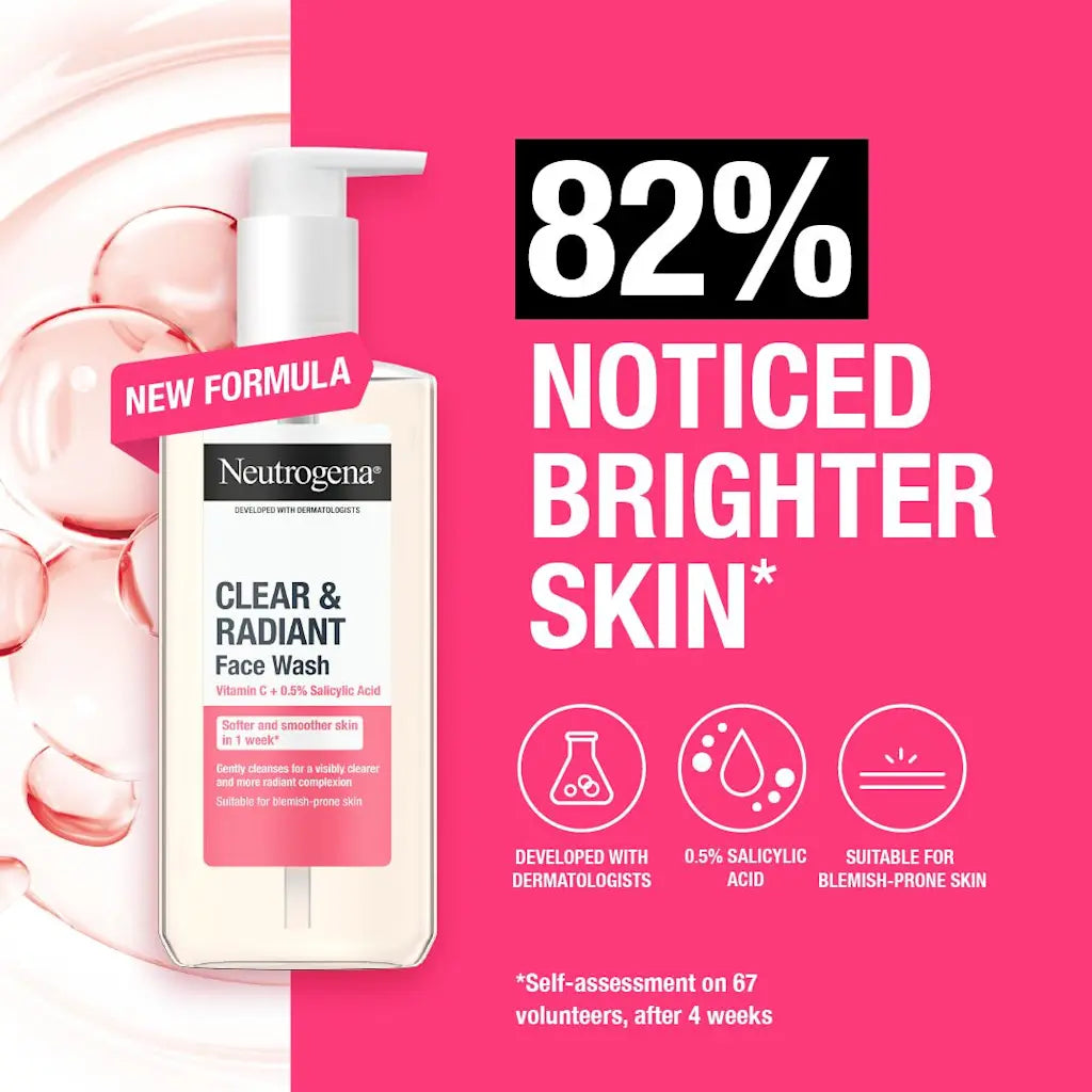 Neutrogena Facial Wash Fresh & Clear With Pink Grapefruit Pump 200Ml (Co)