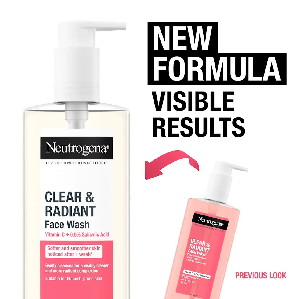 Neutrogena Facial Wash Fresh & Clear With Pink Grapefruit Pump 200Ml (Co)