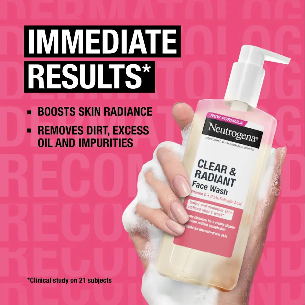Neutrogena Facial Wash Fresh & Clear With Pink Grapefruit Pump 200Ml (Co)