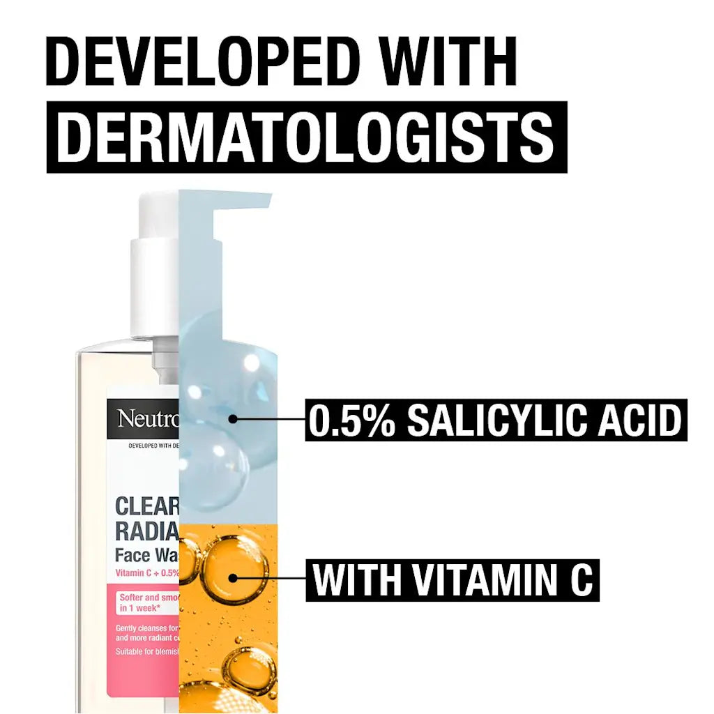 Neutrogena Facial Wash Fresh & Clear With Pink Grapefruit Pump 200Ml (Co)