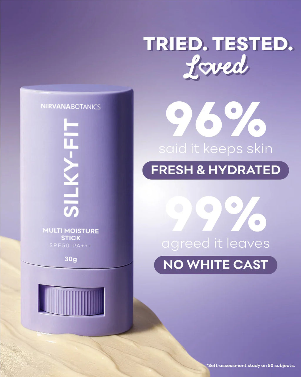 Nirvana Botanics - Silky Fit Moisturiser Stick SPF 50+++ - FOR DRY SKIN