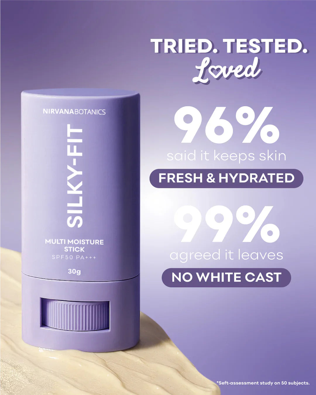 Nirvana Botanics - Silky Fit Moisturiser Stick SPF 50+++ - FOR DRY SKIN