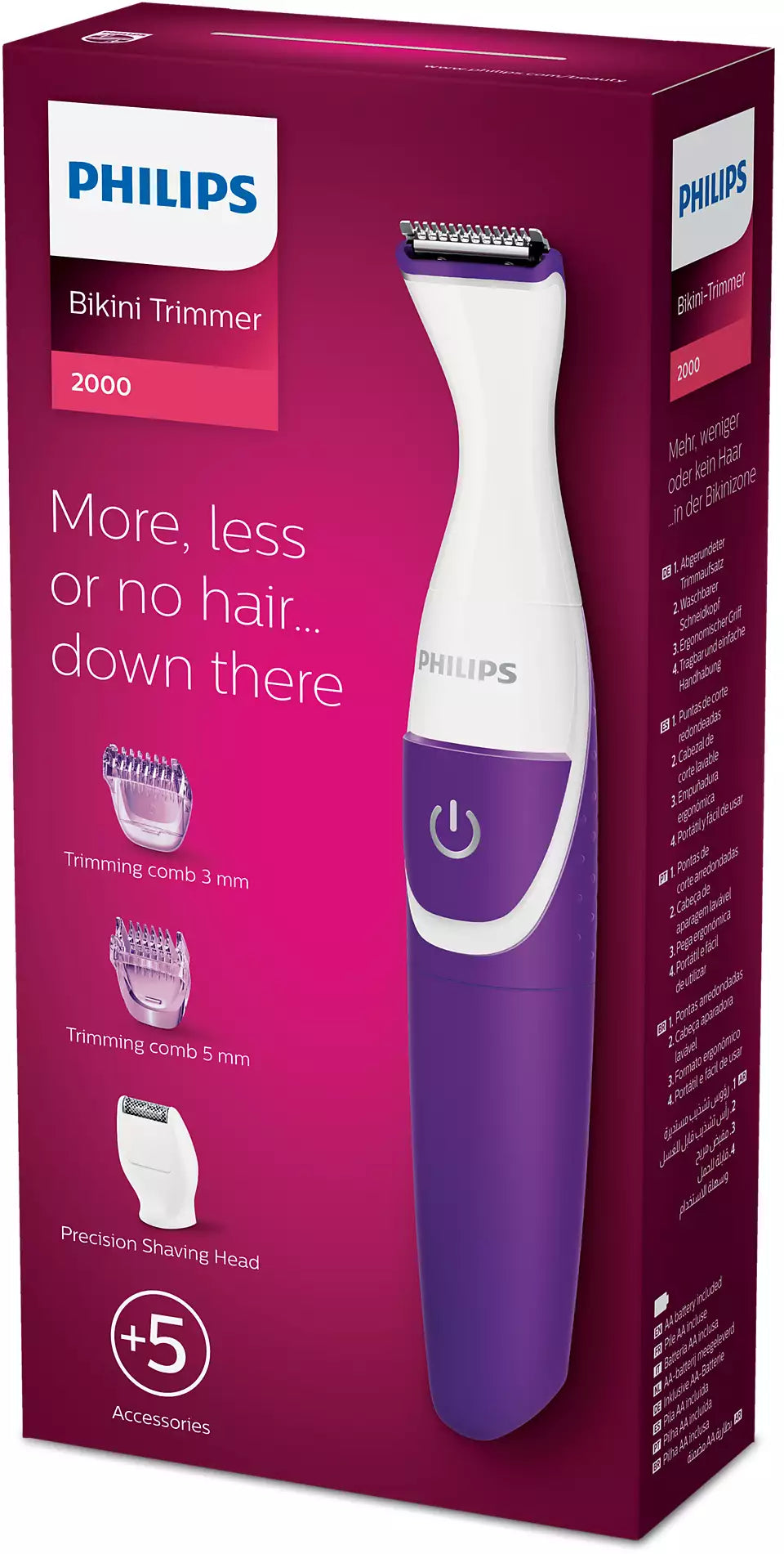 Philips - BikiniGenie Bikini Trimmer with Wet & Dry use BRT383/15