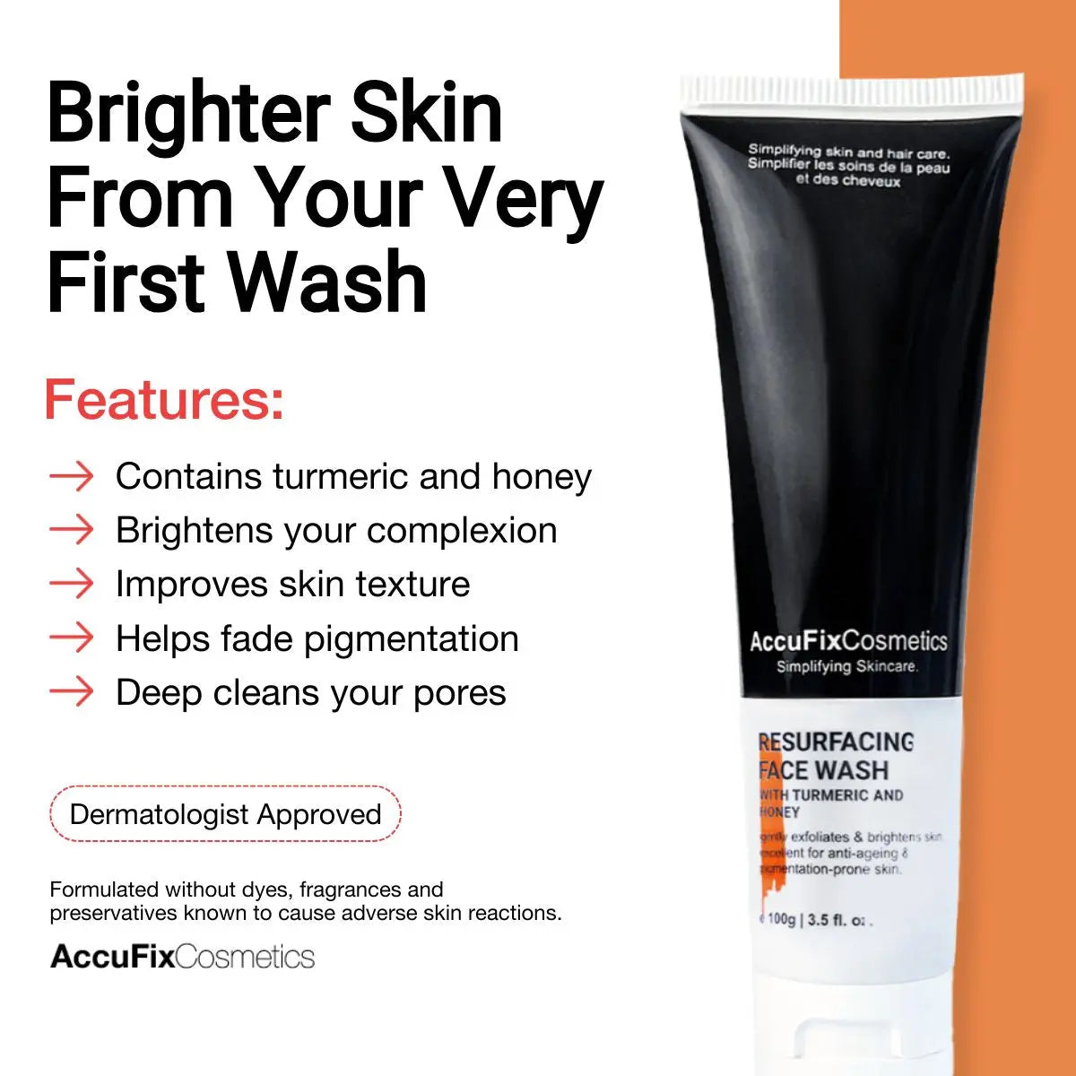 AccuFix - Resurfacing Face Wash with turmeric & honey