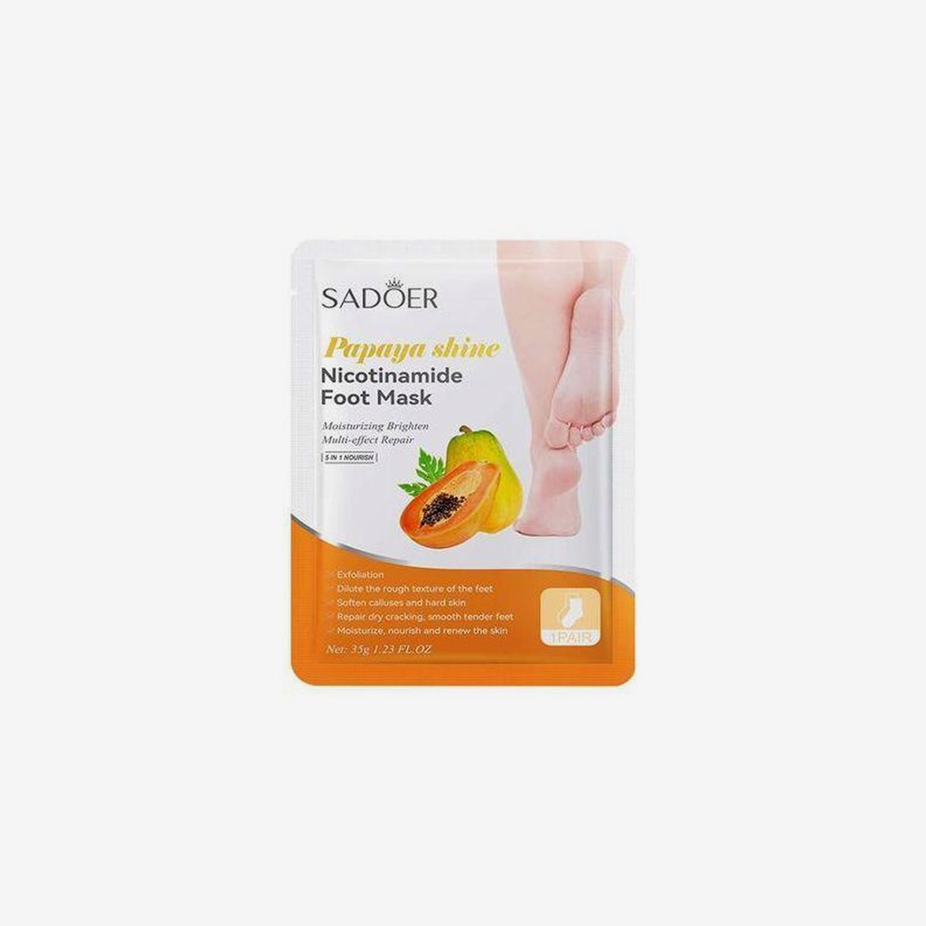 Sadoer - 5 in 1 Nourish Papaya Shine Nicotinamide Foot Mask - 35G