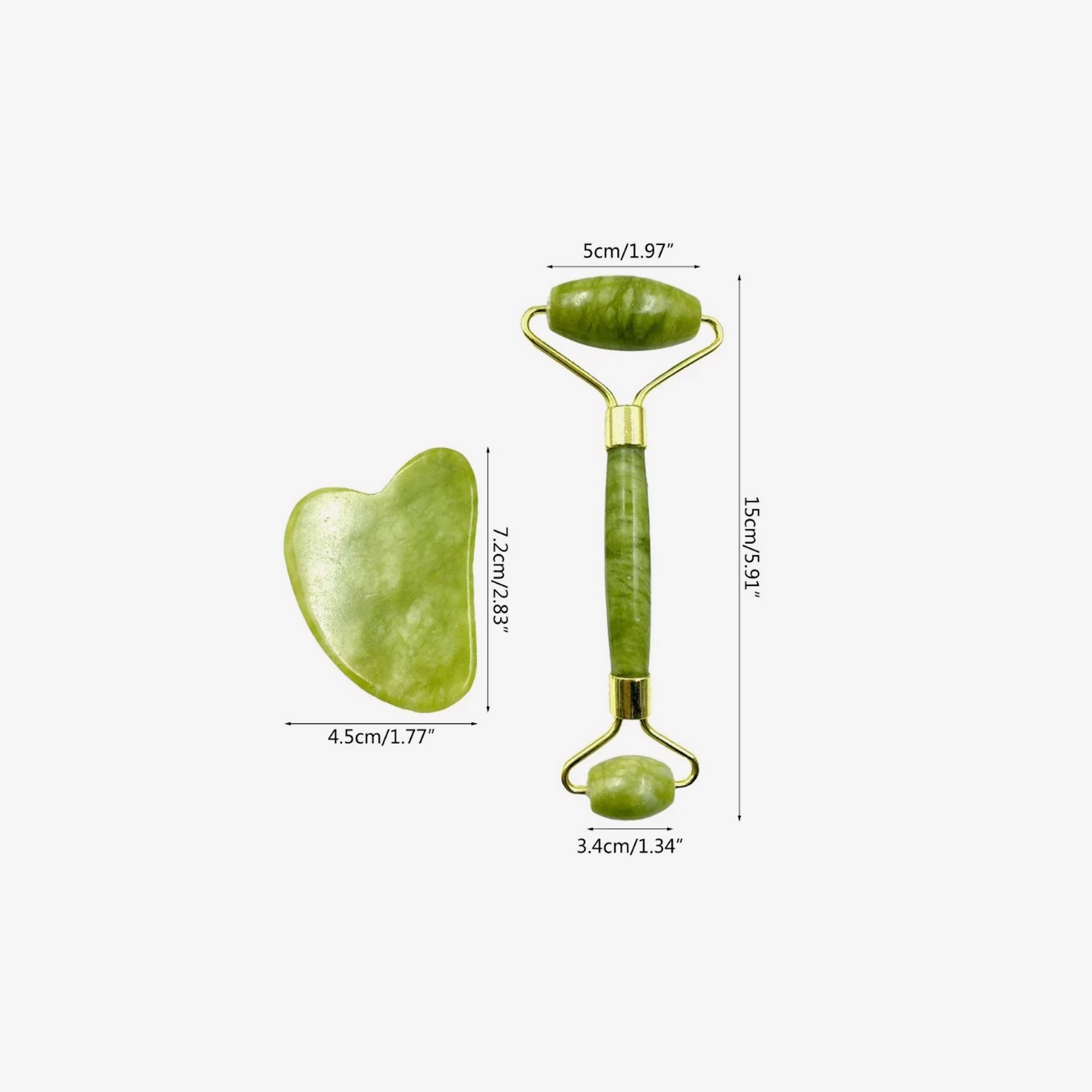 Facial Beauty - Pack Of Jade Face Roller & Gua Sha