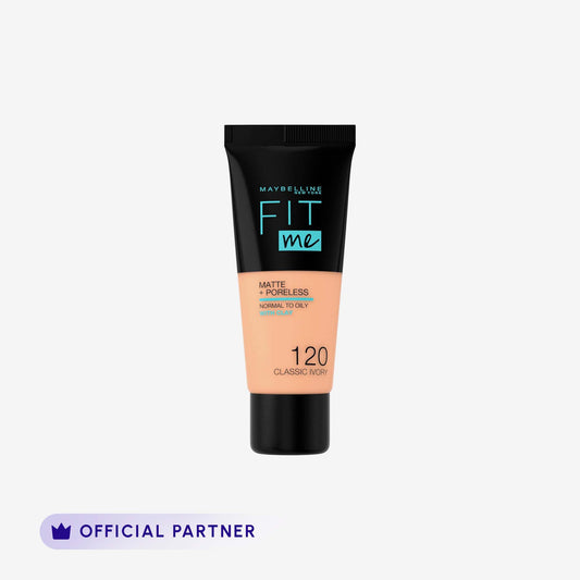 Maybelline New York Fit Me Matte & Poreless Liquid Foundation 18Ml Mini Tube - 120 Classic Ivory - For Normal To Oily Skin