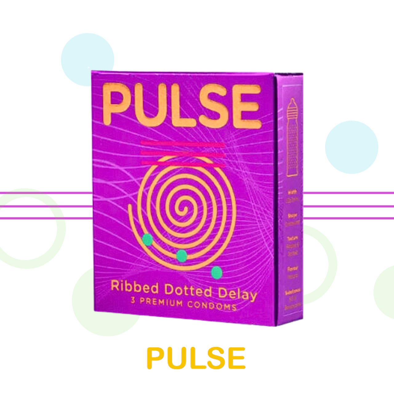 Pulse - Ribbed Dotted Delay 3 Premium Condoms