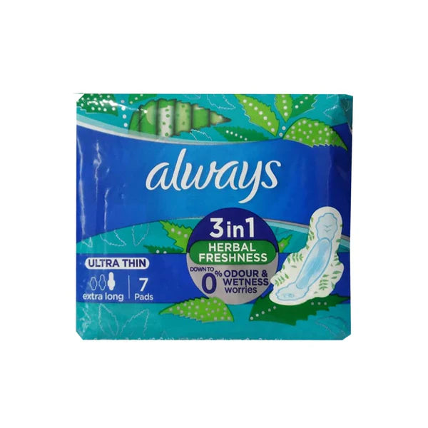Always Pad 3In1 Herbal Freshness Ultra Thin Extra Long