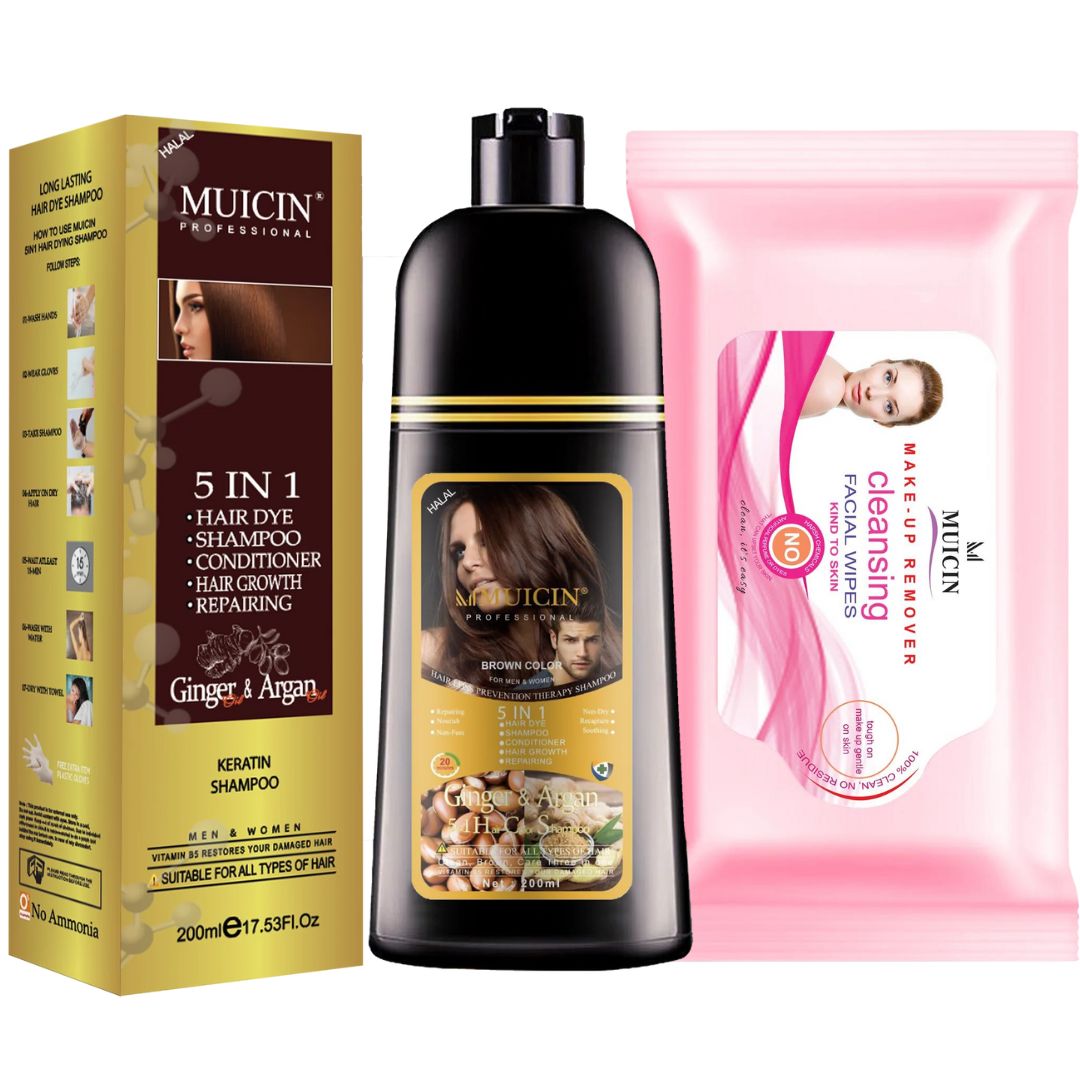 MUICIN - 5 in 1 Hair Color Shampoo With Ginger & Argan Oil