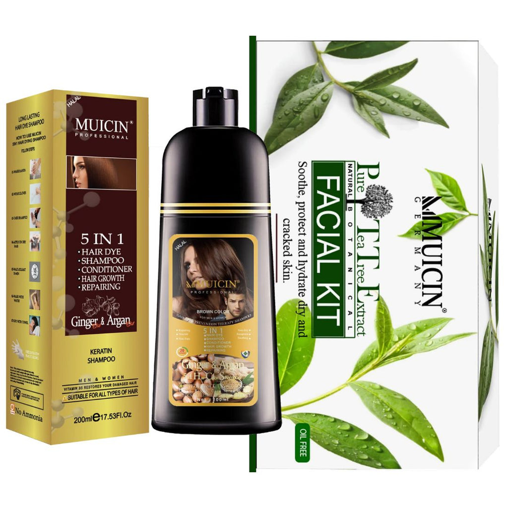 MUICIN - 5 in 1 Hair Color Shampoo With Ginger & Argan Oil
