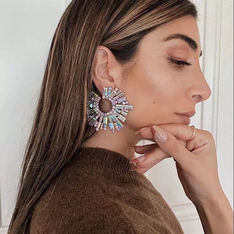 JCEarrings(Rhinestone XXL disks)-110/347-E