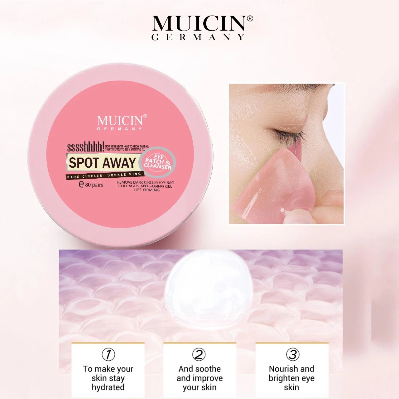 Muicin - Spot Away Eye Patches & Cleanser - 60 Pairs