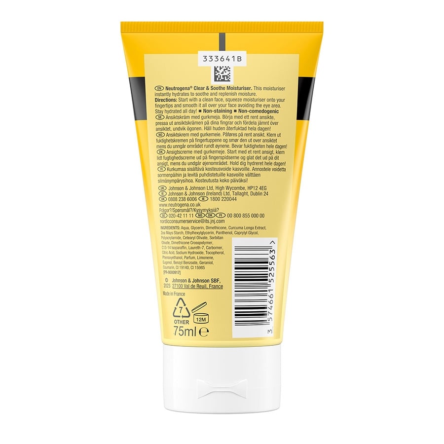 Neutrogena Clear & Soothe Oil Free Moisturizer 75ML (Near Expiry: Feb 2026)